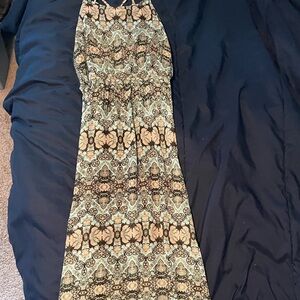 Patterned Lightweight Maxi Dress Sheer Spaghetti Strap